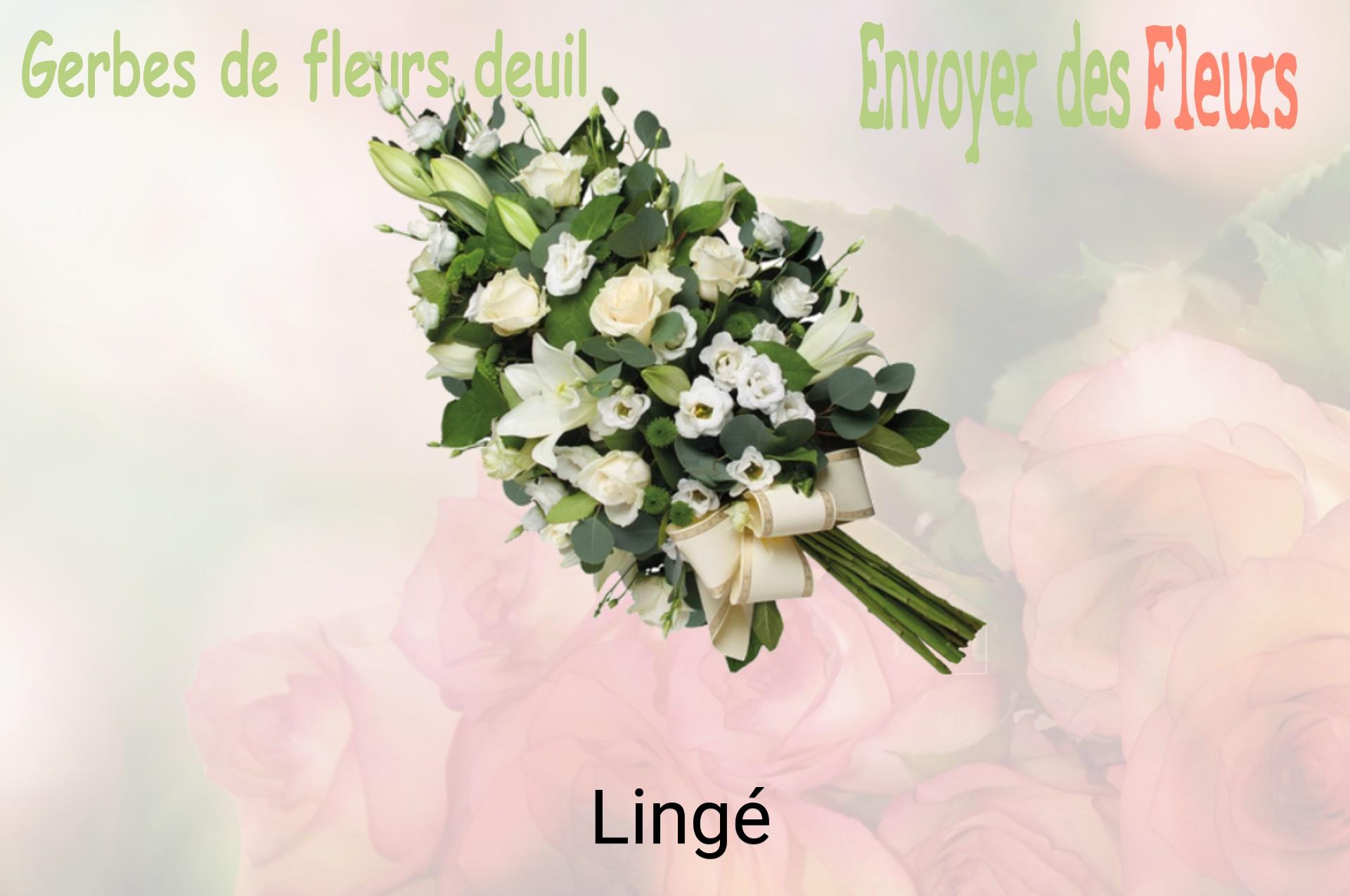 Gerbe de fleurs de deuil livrée à Lingé